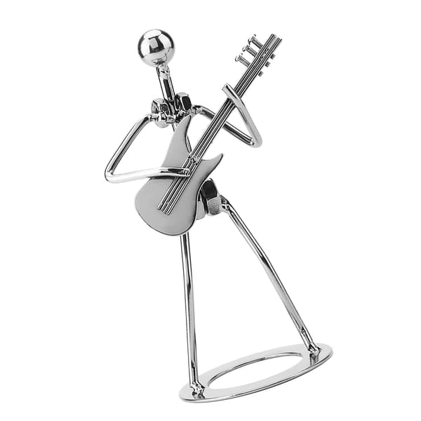 Jern Gitarspiller Musiker Statue Samleobjekt Dekor Gave