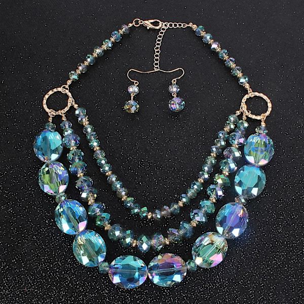 Halskæde Crystal Choker Fashion smykker B1559