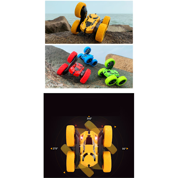 Dumper 360 graders fjärrkontroll Stunt terrängleksaksbil (grön)