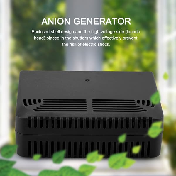 Smart Negativ Jon Generator Bil Luftrenare Svart