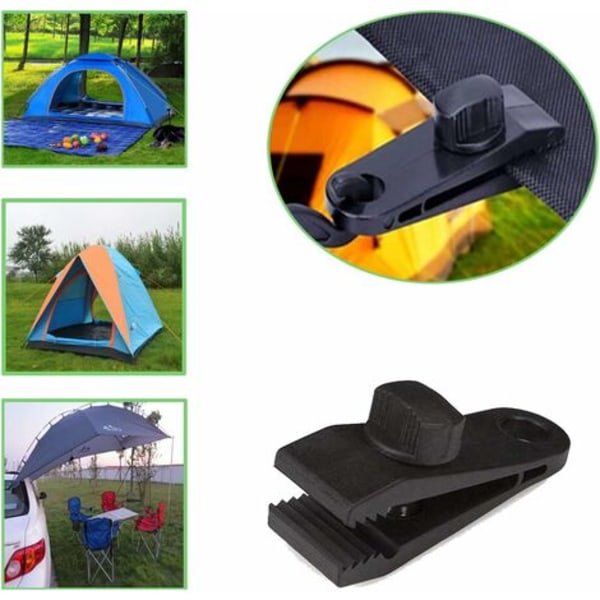 Tarp Clamp Clamp, Heavy Duty Tarp Clamp Sæt Instant Markise Clamp til Tarp Telte Caravan Have Shade Cover, Sort 10 Stk,