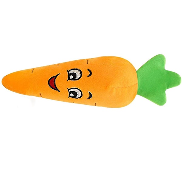 Hund Piper leksaker, frukt och grönsaker plysch tugga mjuk docka carrot