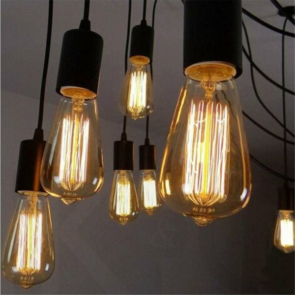 Lysekrone Pendel DIY Justerbar Loftslampe E27 1,5m 5 Lys til Stue Soveværelse Bar Sort - Sort