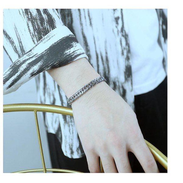 Armbånd, titanium stål, 22 cm lang, 14 mm bred, 3 mm tyk