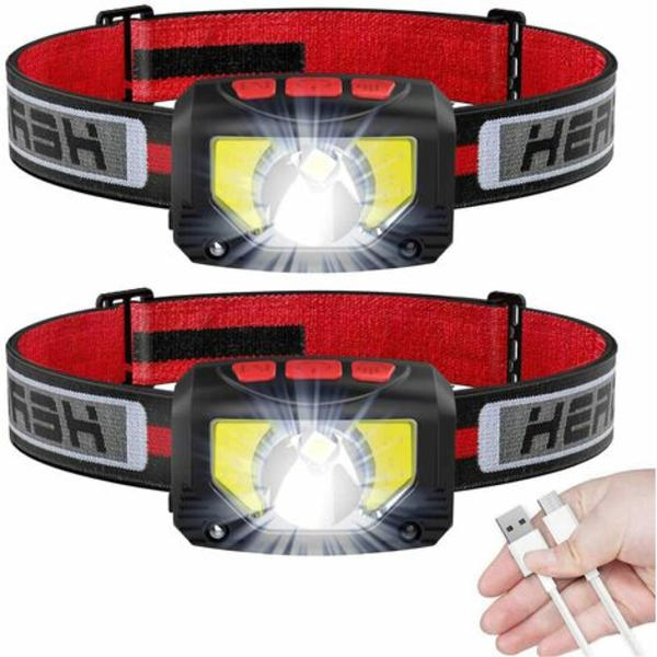 Pack Mini Induktion USB laddare, Lättvikts COB-strålkastare för Night Racing, Röda LED-strålkastare