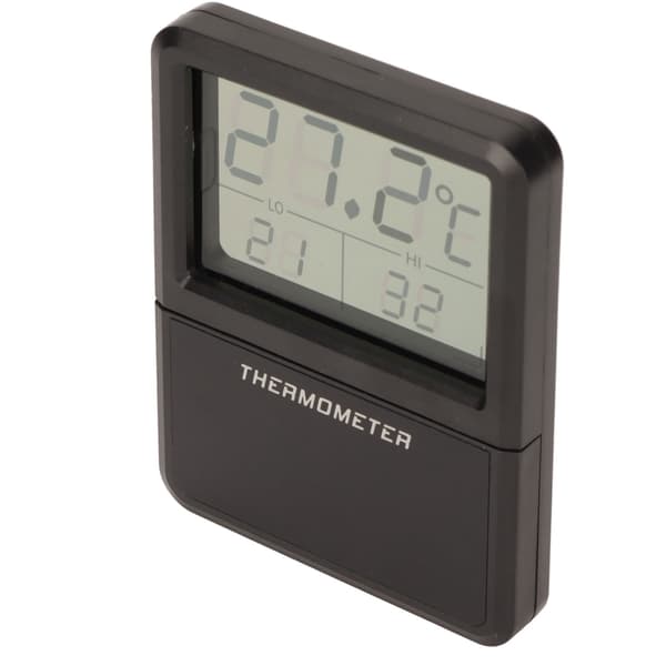 LCD Digital Akvarium Termometer Högtemperaturtålighet Dold Knappdesign Svart