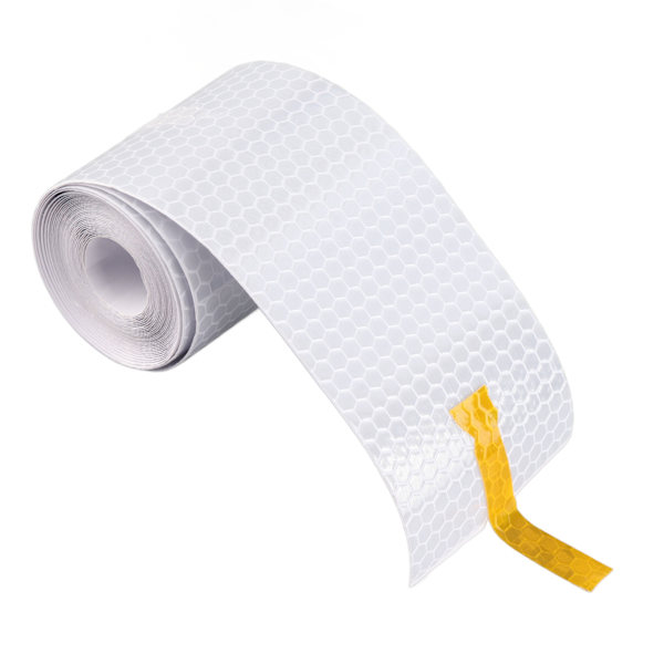 3m x 5cm Reflex Säkerhetsvarning Dekal Vit Trim Bilkaross
