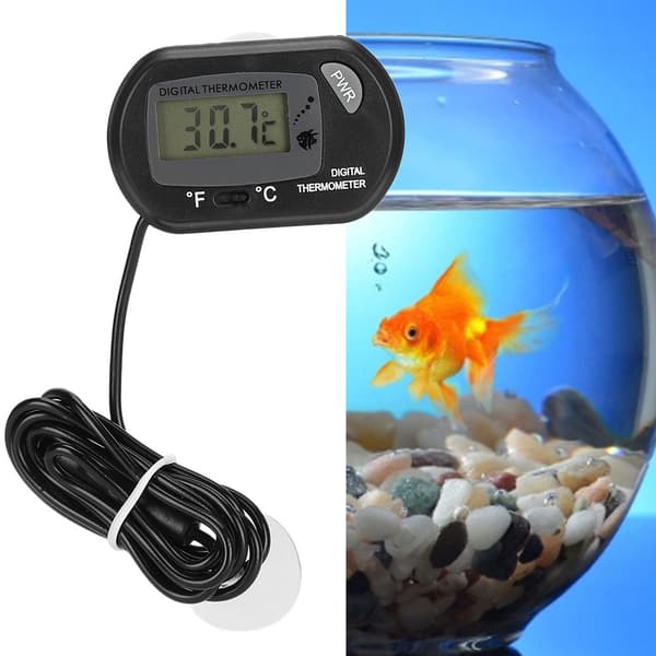 Digitalt LCD Akvarium Vann Termometer Kontroller Akvarium Tilbehør Svart