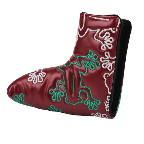 Broderi Putter Golf Headcover Magnetisk Lukning PU Læder Vinrød