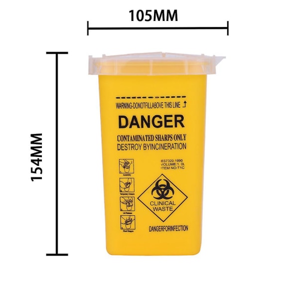 (paket med 3) Sharps avfallsbehållare - godkänd för hem- och professionell användning Yellow