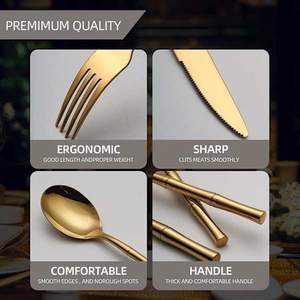 Bestick i rostfritt stål (Silver 5 delar set)