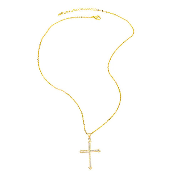 Halsband Vintage Zircon Cross Modesmycken Ac8693 C