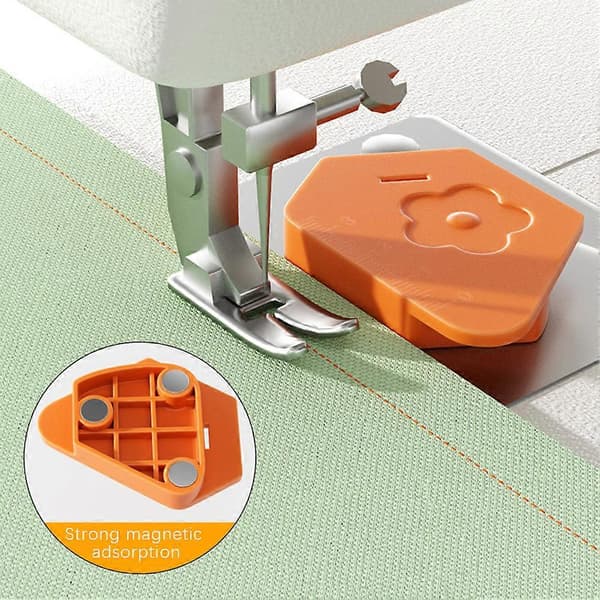 Magnetisk sømguide til symaskinebrug Multifunktionelt stærkt magnetisk positioneringsværktøj Orange 1pcs