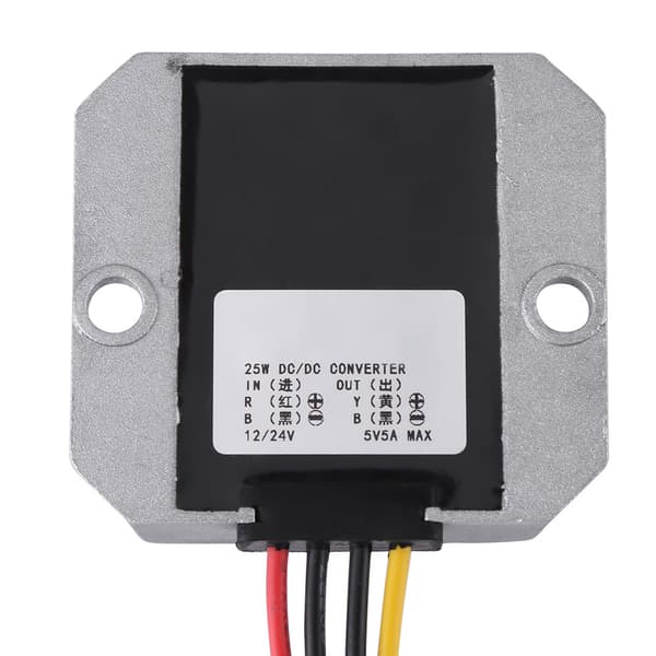 12V 24V til 5V 5A 25W DC Step Down Buck Converter Strømforsyningsmodul til bilkøretøjer