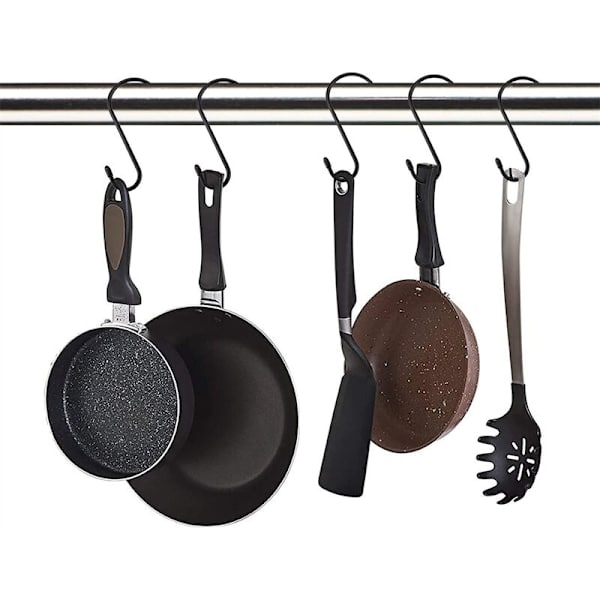 12 stykker 15 cm sort multifunktionskrog til hjemmet s-formet krog metalkrog, til hjemmekøkken, toilet, badeværelse