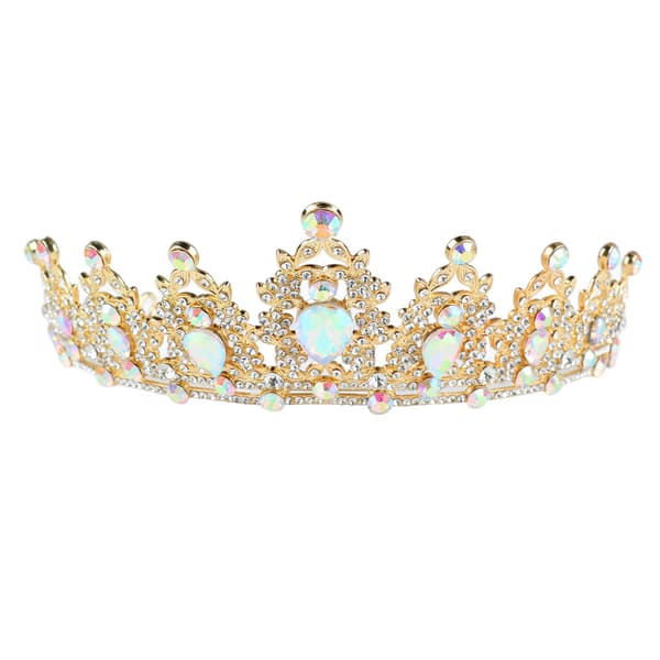 Guldpläterad strass retro halvcirkel tiara håraccessoar för bröllopsfest
