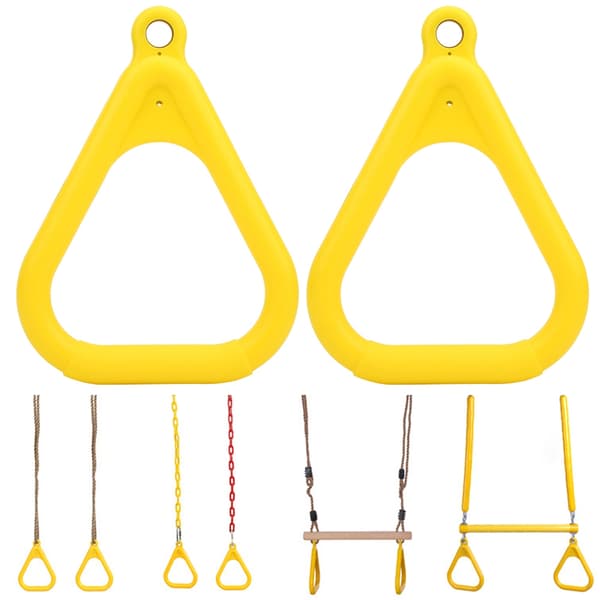 Plastgula Flygringar för Barn, Pull Up Ring för Sport, Utomhus & Inomhus Fitnessutrustning