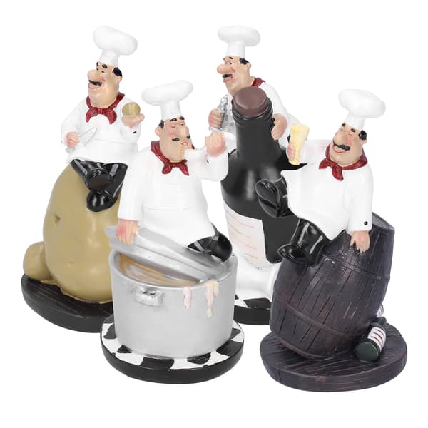 Kockstatyfigurer Set för köksinredning - samlarpresent med prydnader av hartspotatis