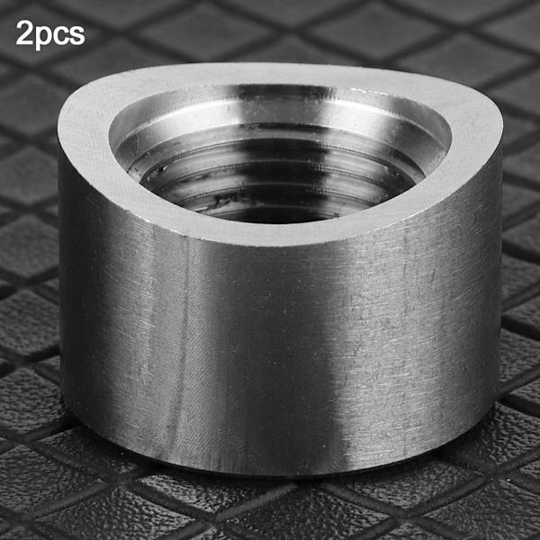 2 stk. Oxygen Sensor Spacer Rustfrit Stål SS304 M18 x 1.5 Indvendigt Gevind Rillet O2 Sensor Tilbehør