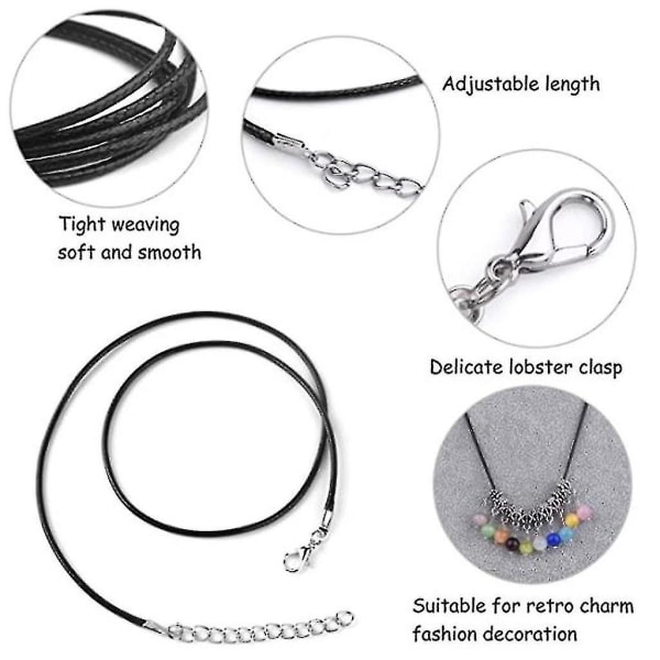 60 st vaxat halsband Kedjelås 2 mm armband Tillbehör för smyckenstillverkning