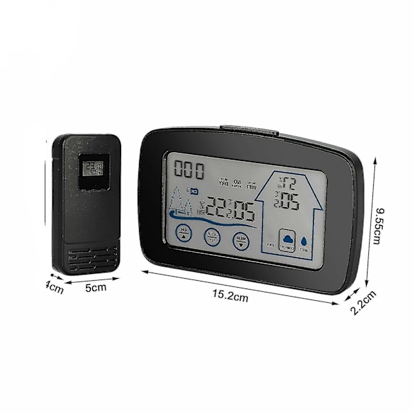 Trådlös väderstation Digital LCD-klocka Hygrometer