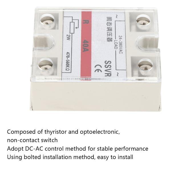 Enfas Solid State Spänningsregulator Relämodul Lågfrekvens SSVR-40A 24-380VAC