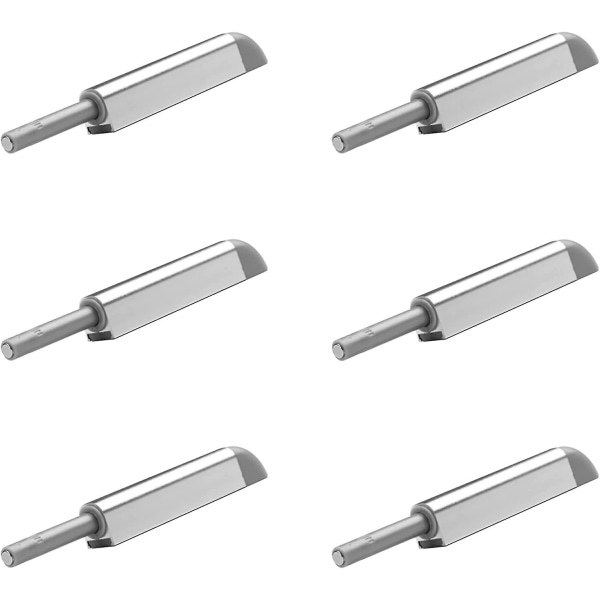 Magnetisk spärr, 6 st Magnetisk dörrspärr Tryck för att öppna spärr Justerbar magnetskåp Spärrar Frigöringsspärr Dämpare för garderobsskåp (silver)
