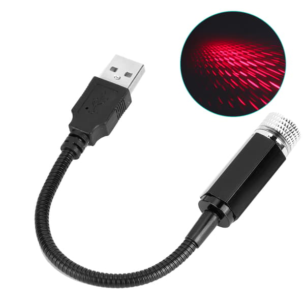 USB Biltak Star Projector Romantisk Ambient Lys Universal Dekorativ Lampe Rød