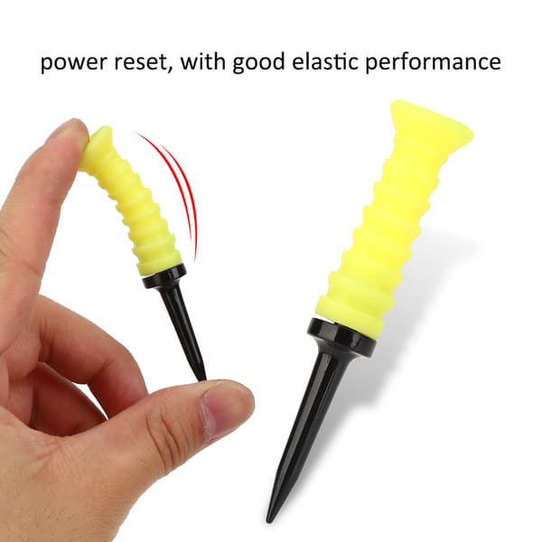 3-pak 83 mm gule elastiske golftees gummi boldholder træningsværktøj