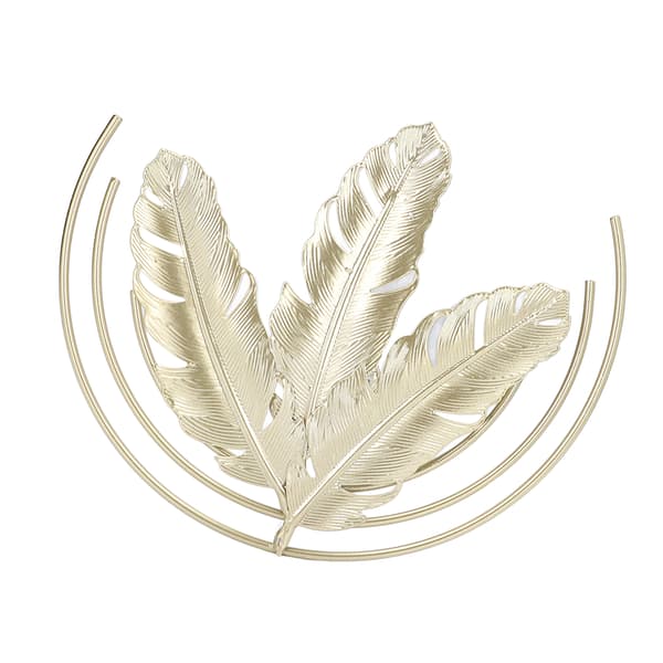 Gyllene metallblad väggskulptur dekor för vardagsrum sovrum kontor hem