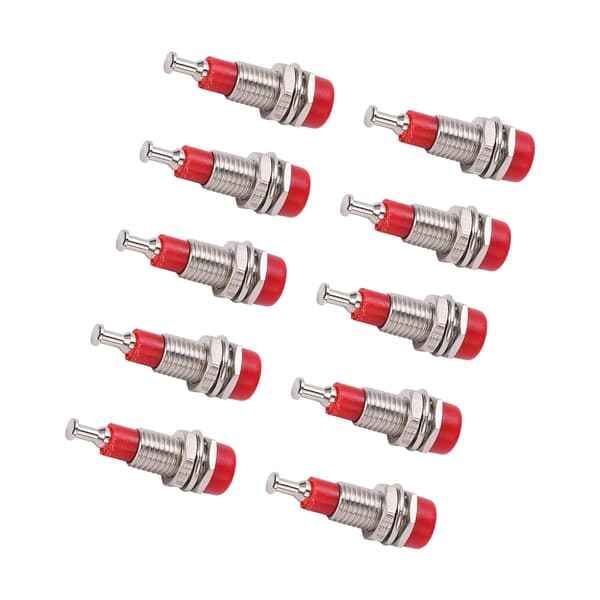 10 st/set 2 mm Nickelpläterad hona Banana Jack Socket Panelmonterad bindningsstolpe - Röd