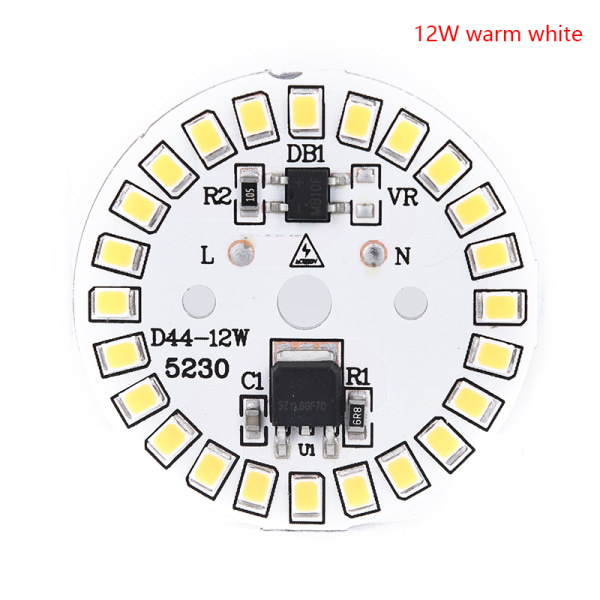 LED-lampa Patch Lamp SMD Plate Circular Module Light Source Plat 12w warm white