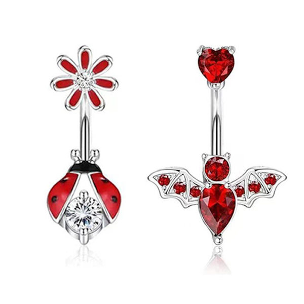 Fashion Punk Style Rostfritt stål Belly Button Rings Zircon Cr 6