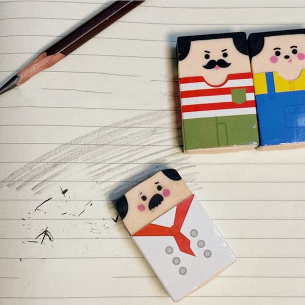1st Creative Baldness Old Man Eraser Pencil Eraser Student Stat