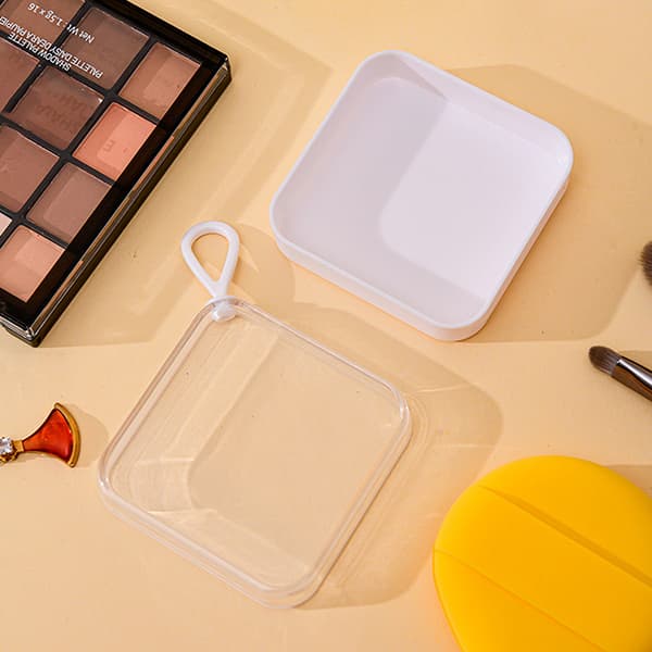 Makeup Sponge Puff Tom Hållare Kosmetisk Box Reseskydd Ca Green