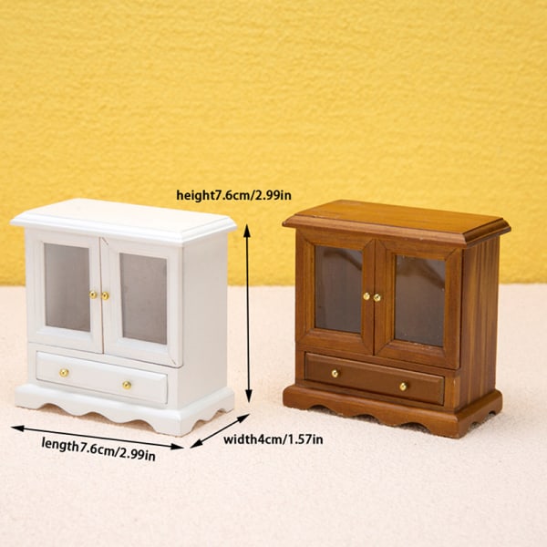 1st Mini Dollhouse Display Skåp Dockskåp Möbler Brown