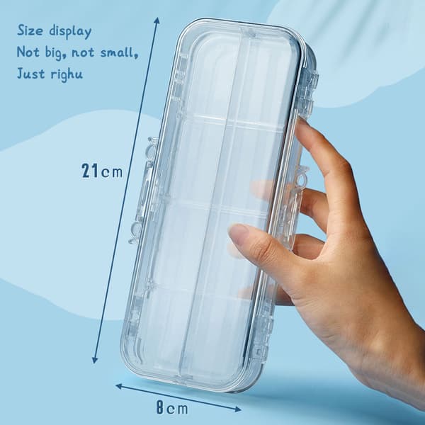 Kawaii Transparent Case Dubbellager Multifunktion Barn B