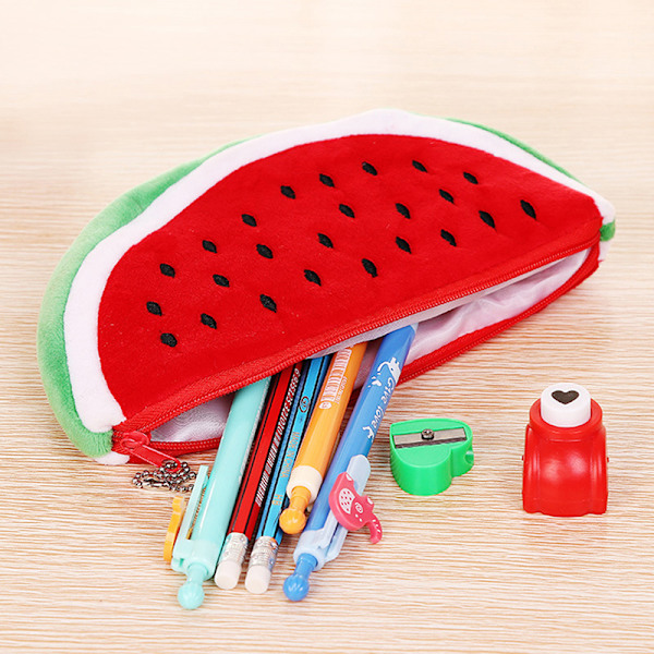 Kreativt case i plysch vattenmelon Kawaii Pennfodral School A2