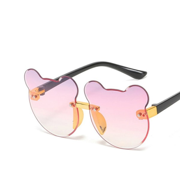 Cartoon Bear Båglösa solglasögon UV400 Retro Glasögon Ultraviole D