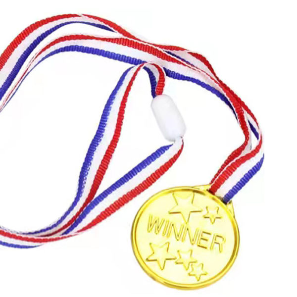 Barn Barn Guld Plast Vinnare Medaljer Sport Day Party Bag