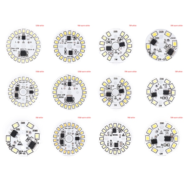 LED-lampa Patch Lamp SMD Plate Circular Module Light Source Plat 15w warm white