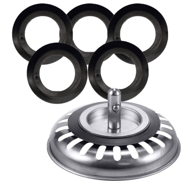 5 st gummitätningsbricka packning för Franke Basket Sil Plug 2(Flat pad)