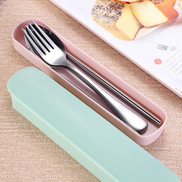 Portable Outdoor Travel Lery Case Box Bordsstickor Spoon St Light blue