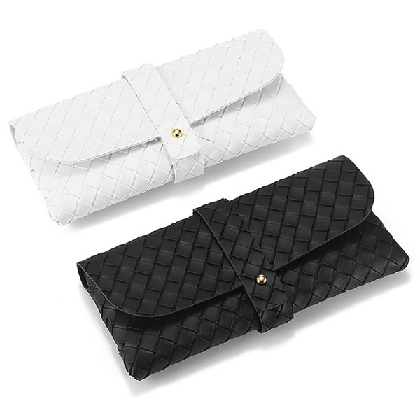 1 St Twist Flätat Läder Glasögon Case Snap Rope Bälte Portable Black
