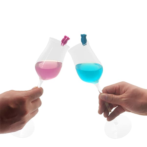 6/8/12 ST Cat Shape Vinglas & Dryckesmarkörer Party Wine Cup R D