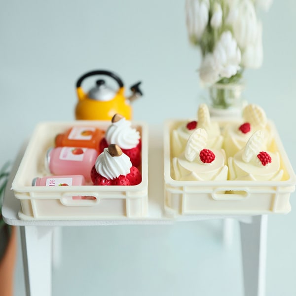 1Set 1/12 Dockhus Miniatyrkaka Afternoon Tea Dessert Cupca A1