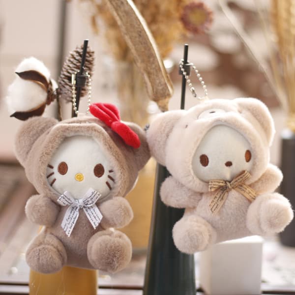 12 cm e Cat Nyckelring Anime Plysch Figurhänge Tillbehör e An White