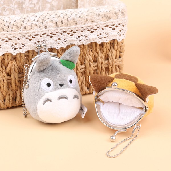 1st My Neighbor Totoro Cat Bus 7CM Plysch Doll Myntväska K Gray