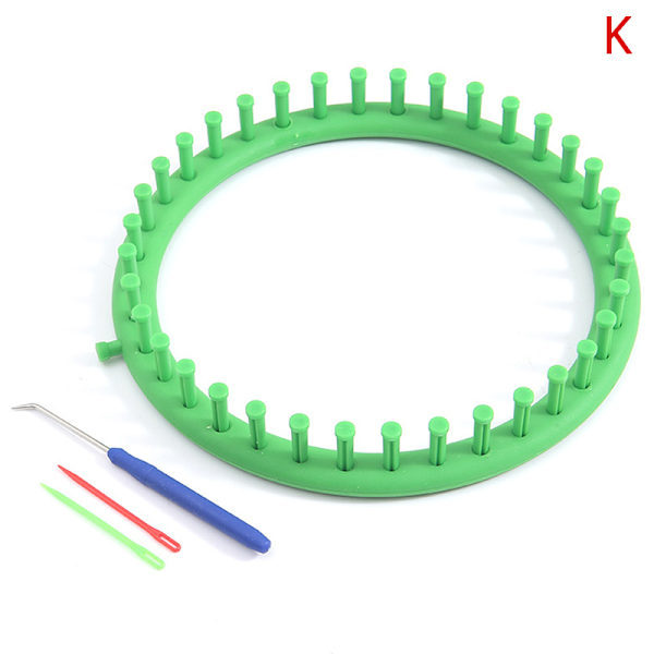 1 set rektangel rund stickning vävstol Vävning halsduk Tröja mössa S K-24cm