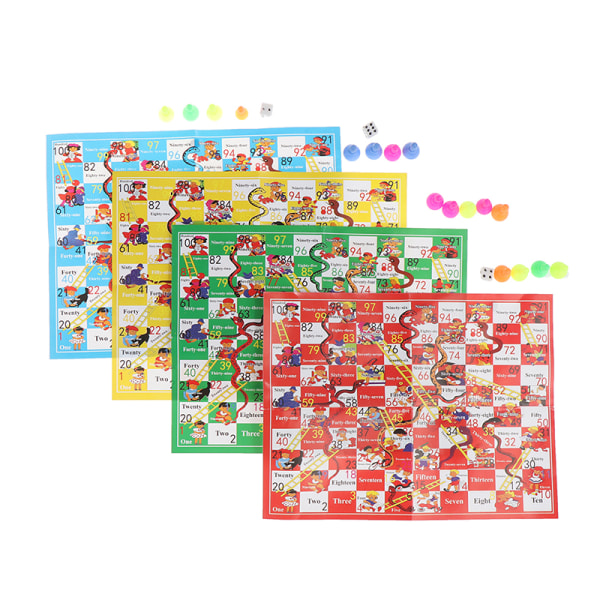 Snake Ladder Plastic Flight Schack Set Familjefest Brädspel A1